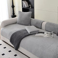 Sofa Cover | Plush Fabric | Herringbone Pattern & Non-Slip Backing | Modern Living Room