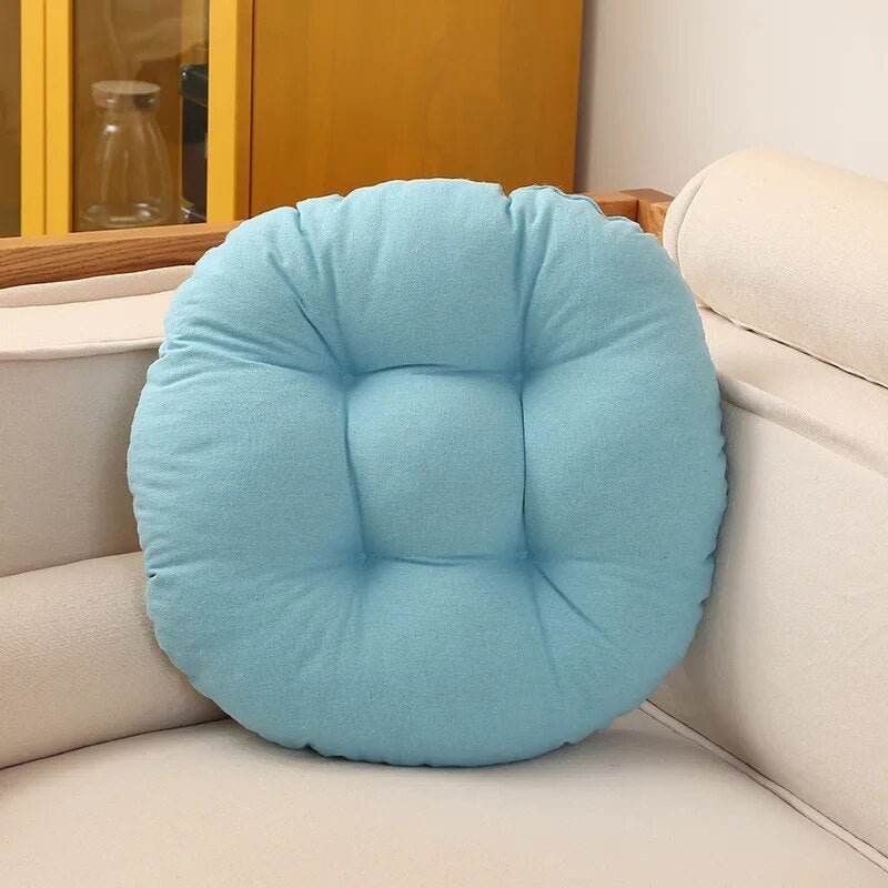 Floor Cushion | PU Foam & Textile Fabric | Round Thick Cushioning | Versatile Living Space