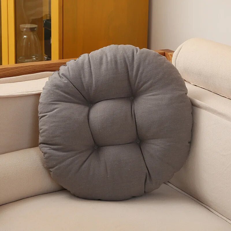 Floor Cushion | PU Foam & Textile Fabric | Round Thick Cushioning | Versatile Living Space
