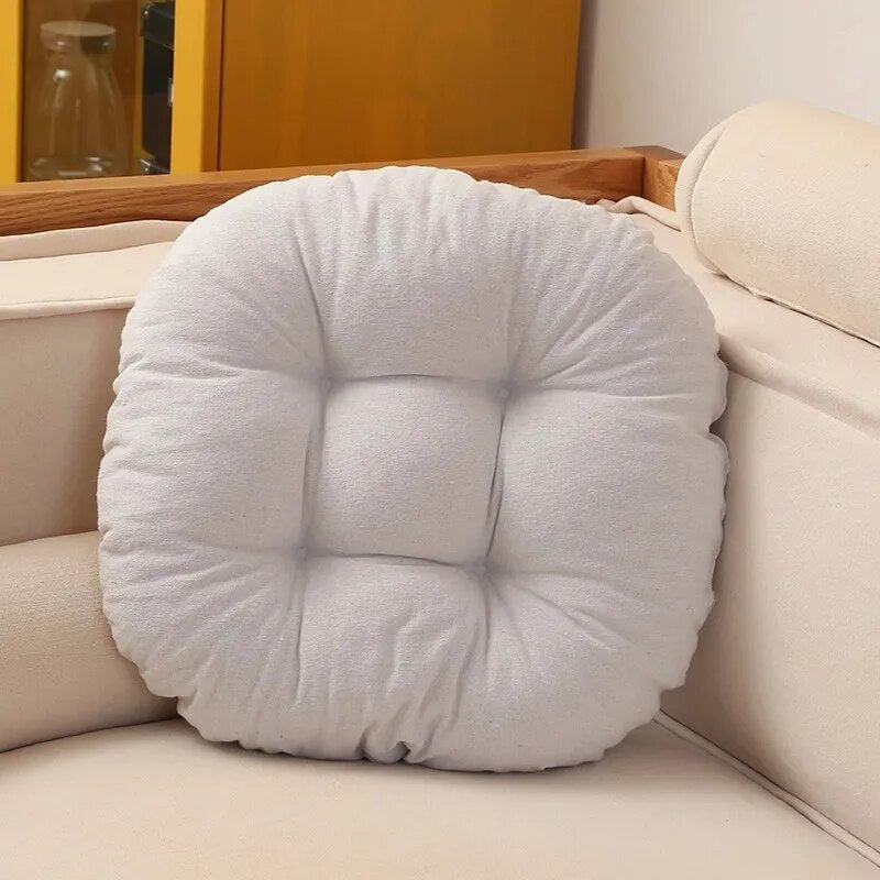 Floor Cushion | PU Foam & Textile Fabric | Round Thick Cushioning | Versatile Living Space