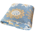Throw Blanket | Soft Cotton | Floral Pattern & Reversible Design | Living Room Accent
