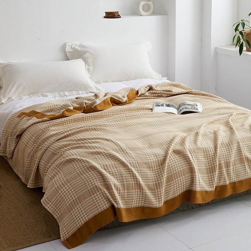 Throw Blanket | Soft Cotton | Floral Pattern & Reversible Design | Living Room Accent