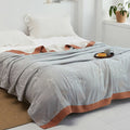 Throw Blanket | Soft Cotton | Floral Pattern & Reversible Design | Living Room Accent