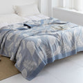 Throw Blanket | Soft Cotton | Floral Pattern & Reversible Design | Living Room Accent
