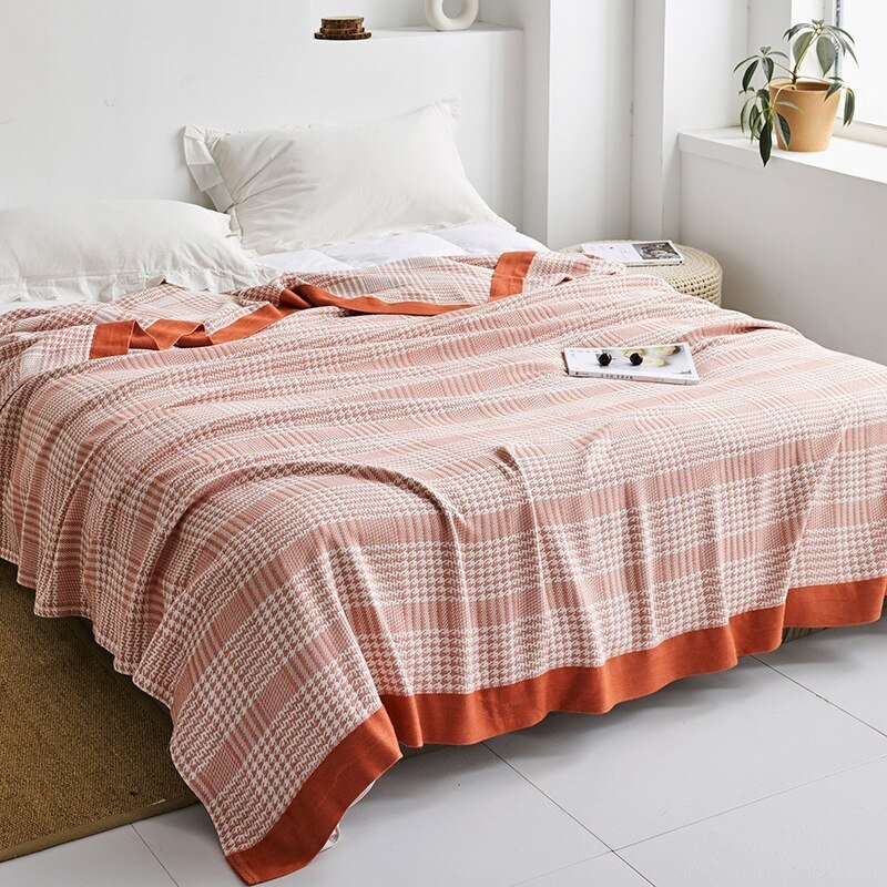 Throw Blanket | Soft Cotton | Floral Pattern & Reversible Design | Living Room Accent