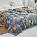 Throw Blanket | Soft Cotton | Floral Pattern & Reversible Design | Living Room Accent