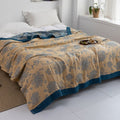 Throw Blanket | Soft Cotton | Floral Pattern & Reversible Design | Living Room Accent
