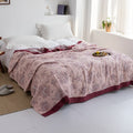 Throw Blanket | Soft Cotton | Floral Pattern & Reversible Design | Living Room Accent