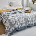 Throw Blanket | Soft Cotton | Floral Pattern & Reversible Design | Living Room Accent