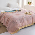 Throw Blanket | Soft Cotton | Floral Pattern & Reversible Design | Living Room Accent
