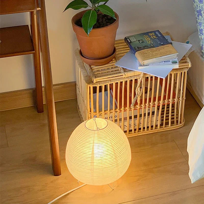 Table Lamp | Paper & Metal | Textured Paper Shade | Living Room Accent
