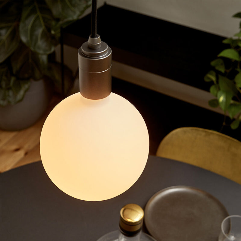 LED Light Bulb | Frosted Glass & Metal | Soft Warm Glow | Modern Living Room