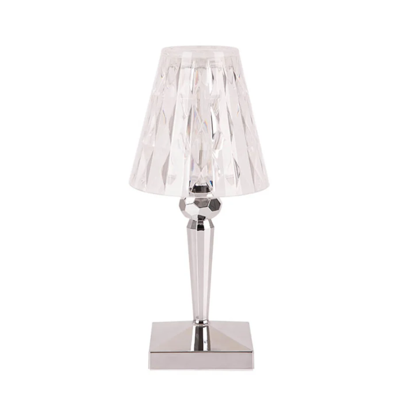 CrystalLuxe Faceted Crystal LED Table Lamp – Modern Geometric Design
