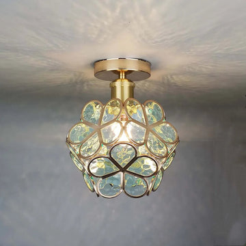 Modern Floral Glass Ceiling Light - Elegant Flush Mount Fixture