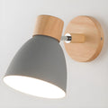 Wall Lamp | Natural Wood & White Matte Finish | Adjustable Shade | Living Room Accent