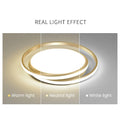 Ceiling Light | Brushed Gold Iron & Acrylic | Circular LED Design | Living Room