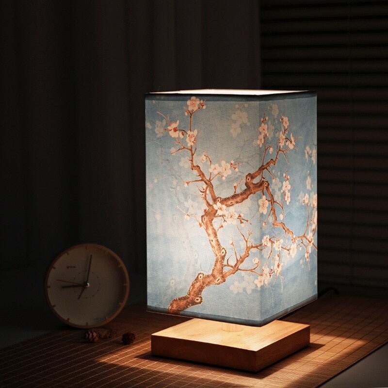 Japanese-Scandinavian Minimalist Table Lamp with Wooden Base