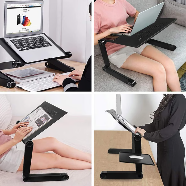 Laptop Stand | Aluminum & Plastic | 360° Adjustable Ergonomic | Flexible Workspace