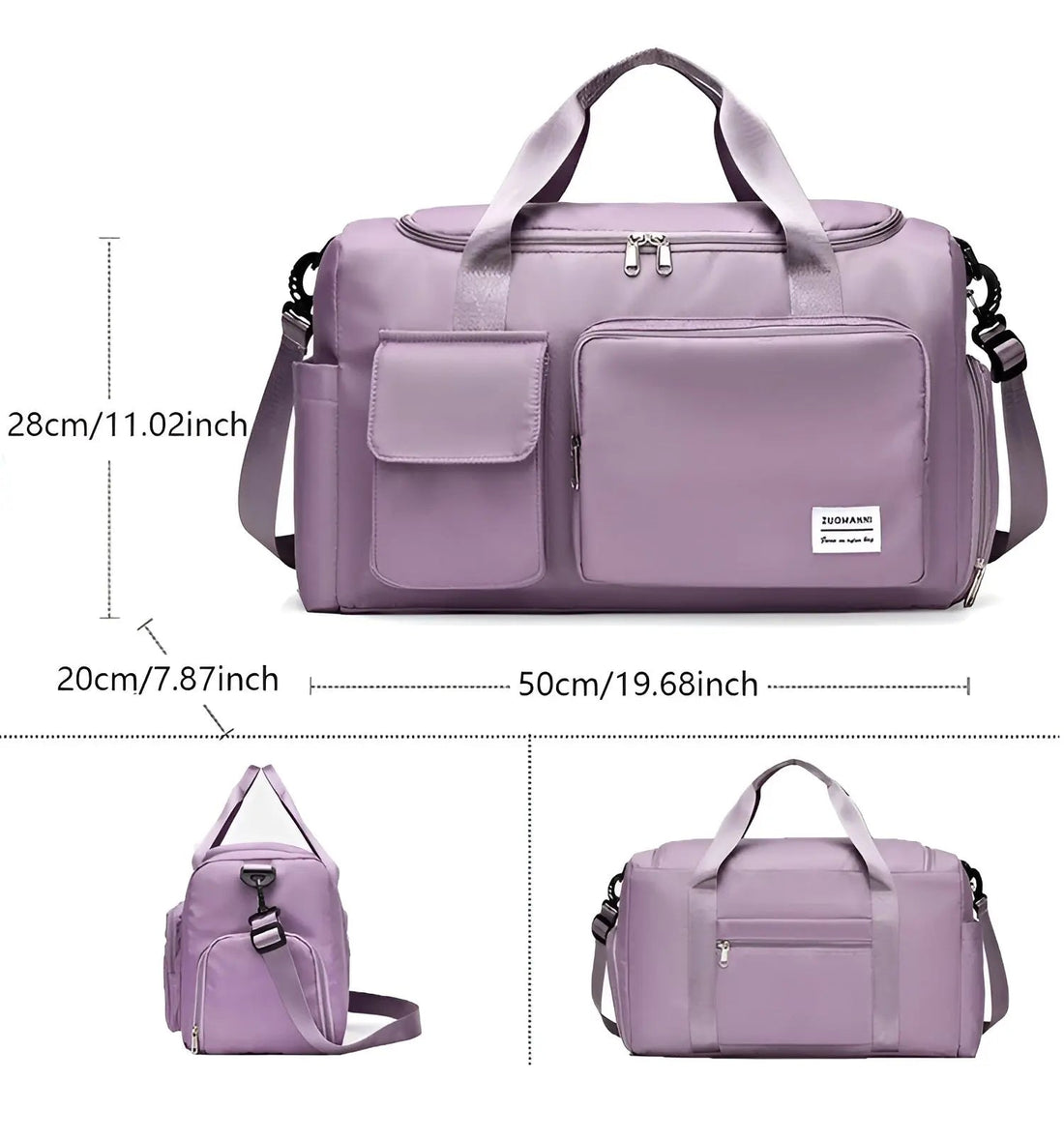 Luxury Waterproof Duffel Bag with Shoe Compartment - Modern Travel Essential