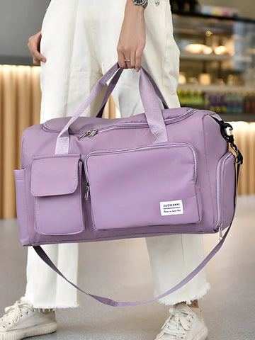 Luxury Waterproof Duffel Bag with Shoe Compartment - Modern Travel Essential