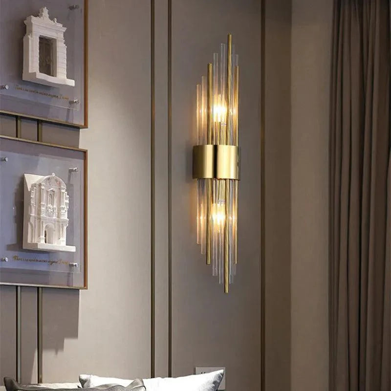 Modern Crystal LED Wall Sconce - Luxurious Gold Finish & Energy Efficient