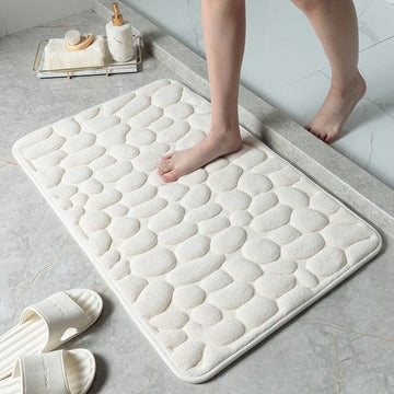 Cushioned Pebble-Texture Anti-Slip Bath Mat | Spa-Like Comfort & Safety