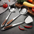 Utensil Set | Stainless Steel & Wood | Ergonomic Grip | Kitchen Use