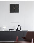 Wall Clock | Matte Black Composite & Metal | Silent Movement | Living Room Accent