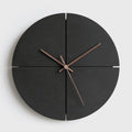 Wall Clock | Matte Black Composite & Metal | Silent Movement | Living Room Accent