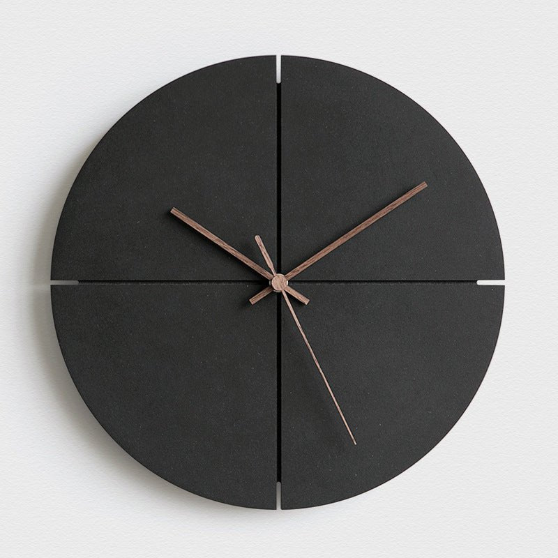 Wall Clock | Matte Black Composite & Metal | Silent Movement | Living Room Accent