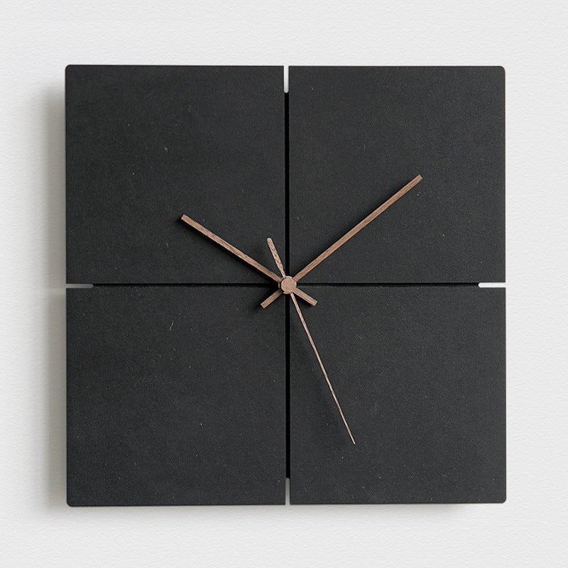 Wall Clock | Matte Black Composite & Metal | Silent Movement | Living Room Accent