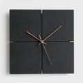 Wall Clock | Matte Black Composite & Metal | Silent Movement | Living Room Accent