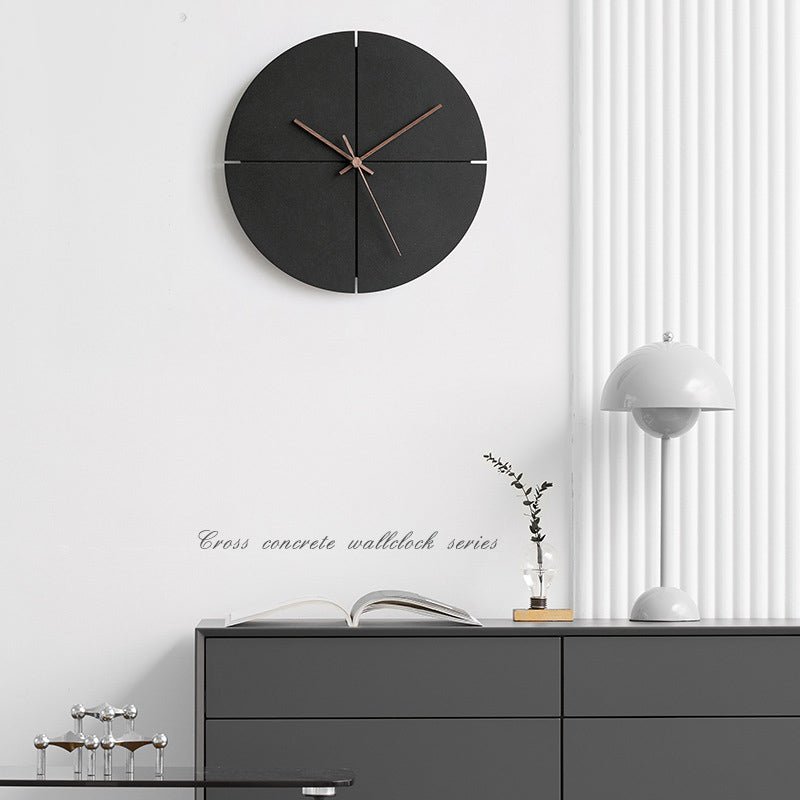 Wall Clock | Matte Black Composite & Metal | Silent Movement | Living Room Accent