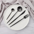 Cutlery Set | Brushed Gold Stainless Steel | Sleek Elongated Design | Upscale Dining