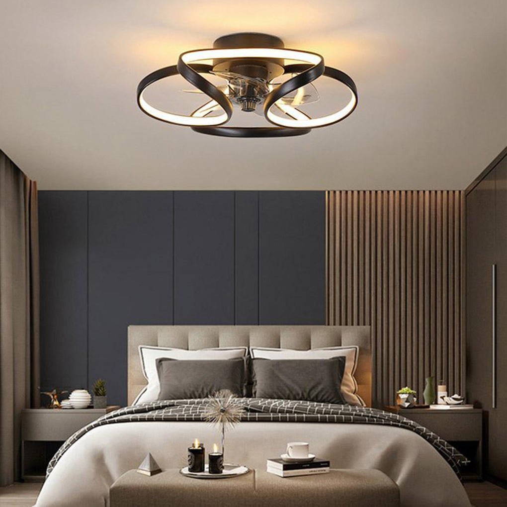 Modern Flower LED Ceiling Fan Light with Remote Control