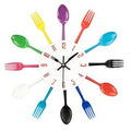 Wall Clock | Metal | Fork and Spoon Accents | Kitchen Decor
