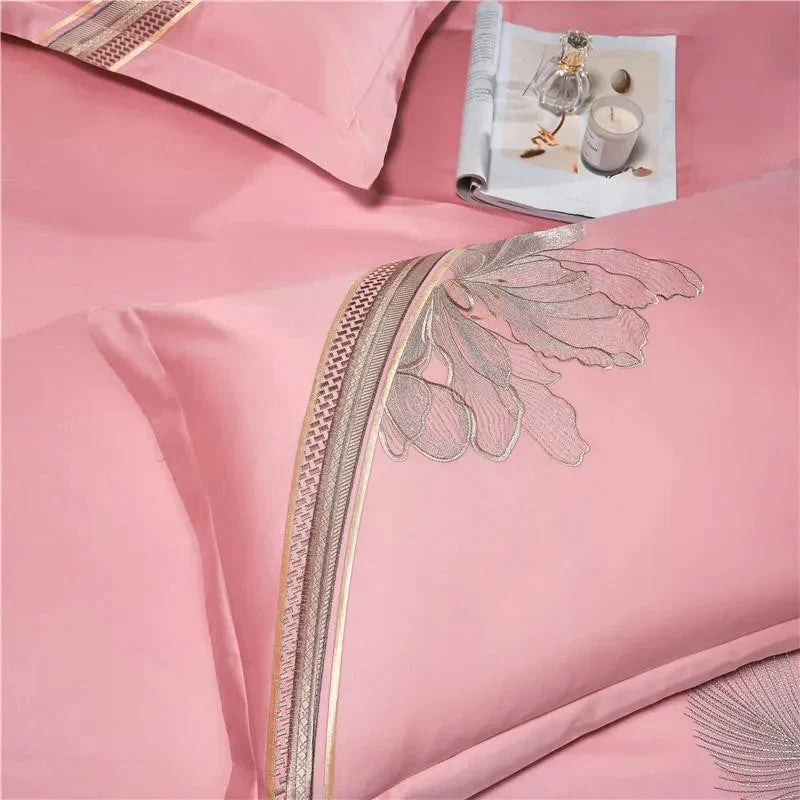 Duvet Cover Set | Egyptian Cotton | Floral Embroidery | Bedroom Sanctuary