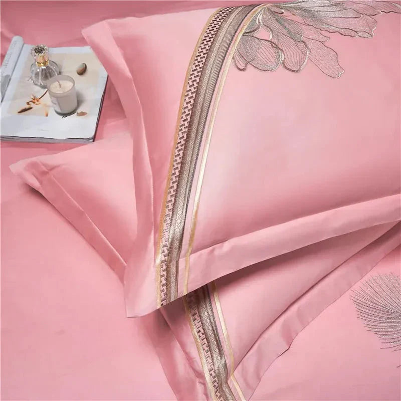Duvet Cover Set | Egyptian Cotton | Floral Embroidery | Bedroom Sanctuary