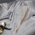 Duvet Cover Set | Egyptian Cotton | Floral Embroidery | Bedroom Sanctuary