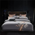 Duvet Cover Set | Egyptian Cotton | Floral Embroidery | Bedroom Sanctuary