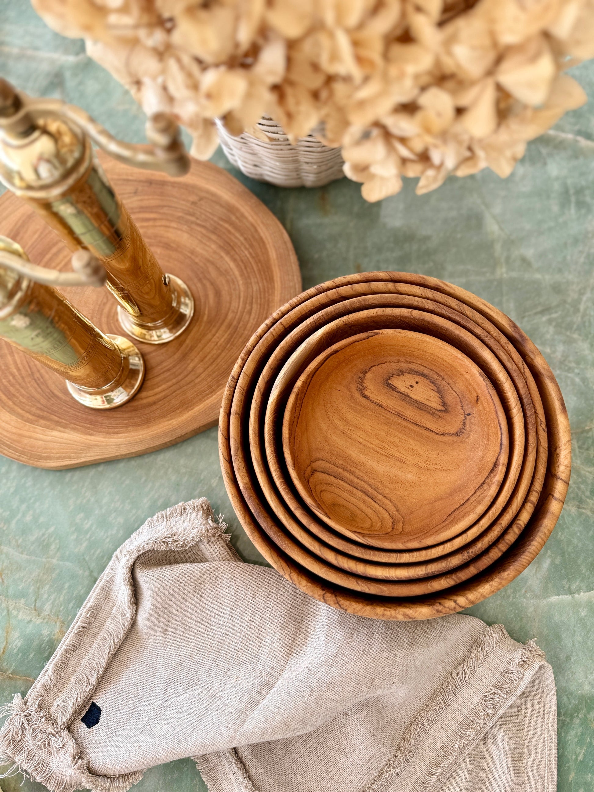 Bowl Set | Teak Wood | Nesting Design | Dining Table Essential