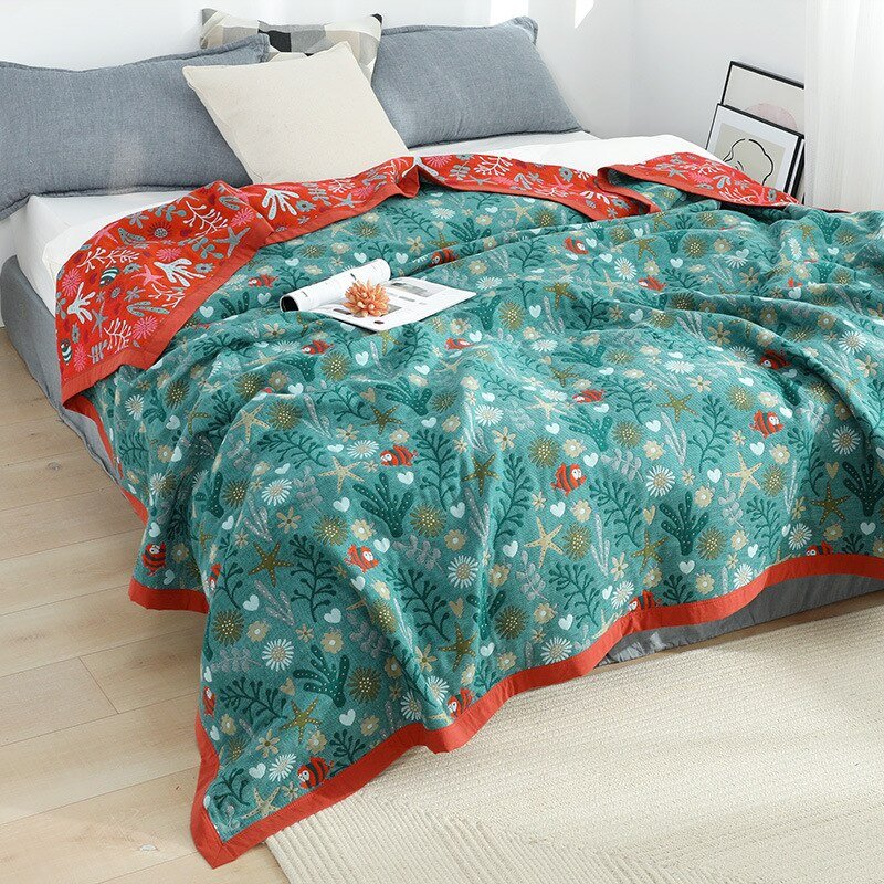 Throw Blanket | Cotton | Vibrant Geometric Patterns | Cozy Home Accent
