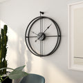 Wall Clock | Black Metal | Open-Frame Geometric Design | Urban Living Room