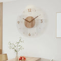 Wall Clock | Natural Wood | Open Face Design & Simple Numbers | Modern Living Room