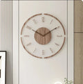 Wall Clock | Natural Wood | Open Face Design & Simple Numbers | Modern Living Room