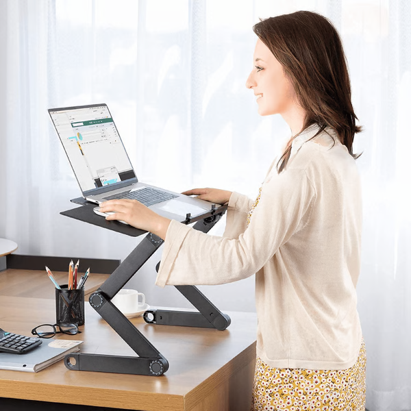 Laptop Stand | Aluminum & Plastic | 360° Adjustable Ergonomic | Flexible Workspace