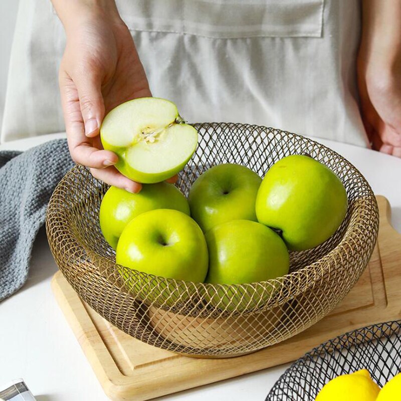 Fruit Bowl | Metal Mesh | Double-Walled Mesh Design | Kitchen Counter Organizer