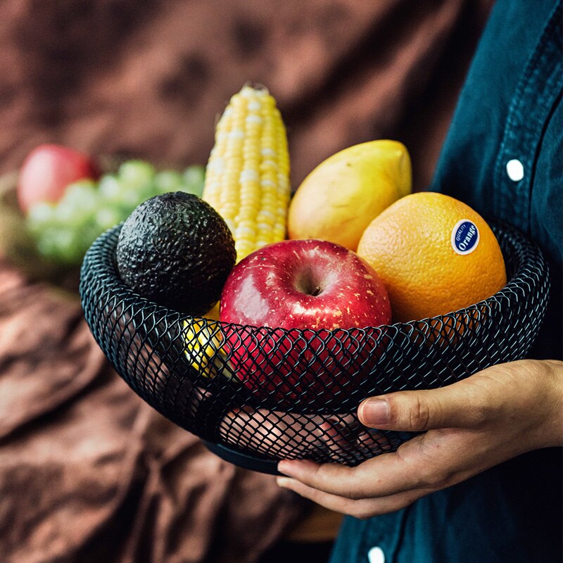 Fruit Bowl | Metal Mesh | Double-Walled Mesh Design | Kitchen Counter Organizer