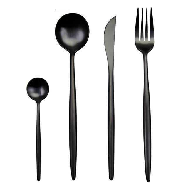 Cutlery Set | Stainless Steel | Matte Finish Ergonomic Handle | Modern Dining Settings