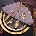 Cutlery Set | Gold Stainless Steel | Tapered Handles | Upscale Dining